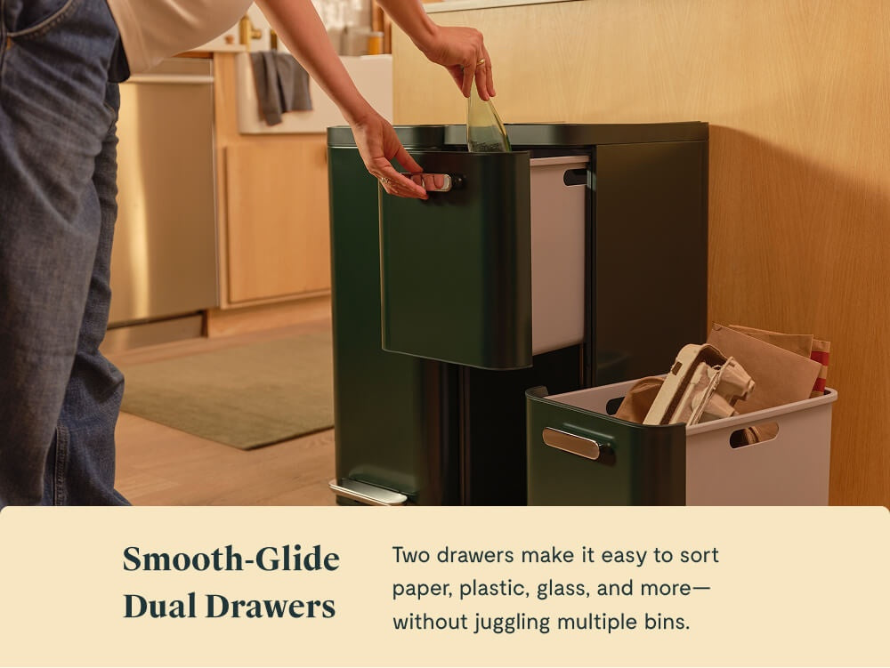 45L 2-Drawer Recycling Bin - Image 3