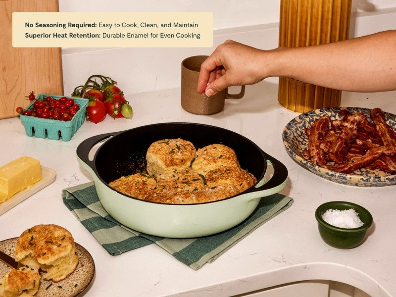 3.5 qt Enameled Cast Iron Braiser - Image 2
