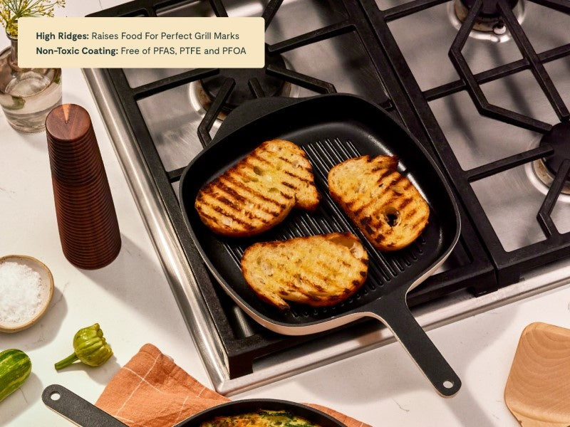 10.5” Enameled Cast Iron Grill Pan - Image 2