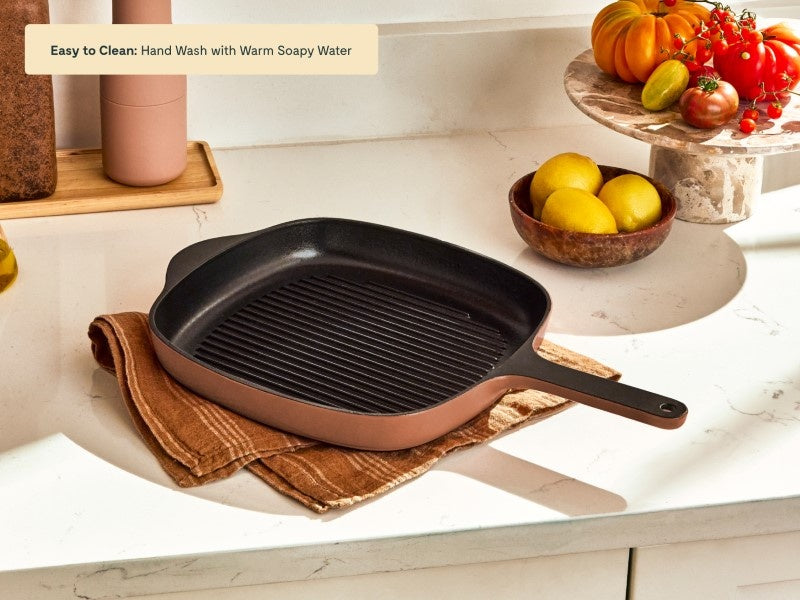 10.5” Enameled Cast Iron Grill Pan - Image 4