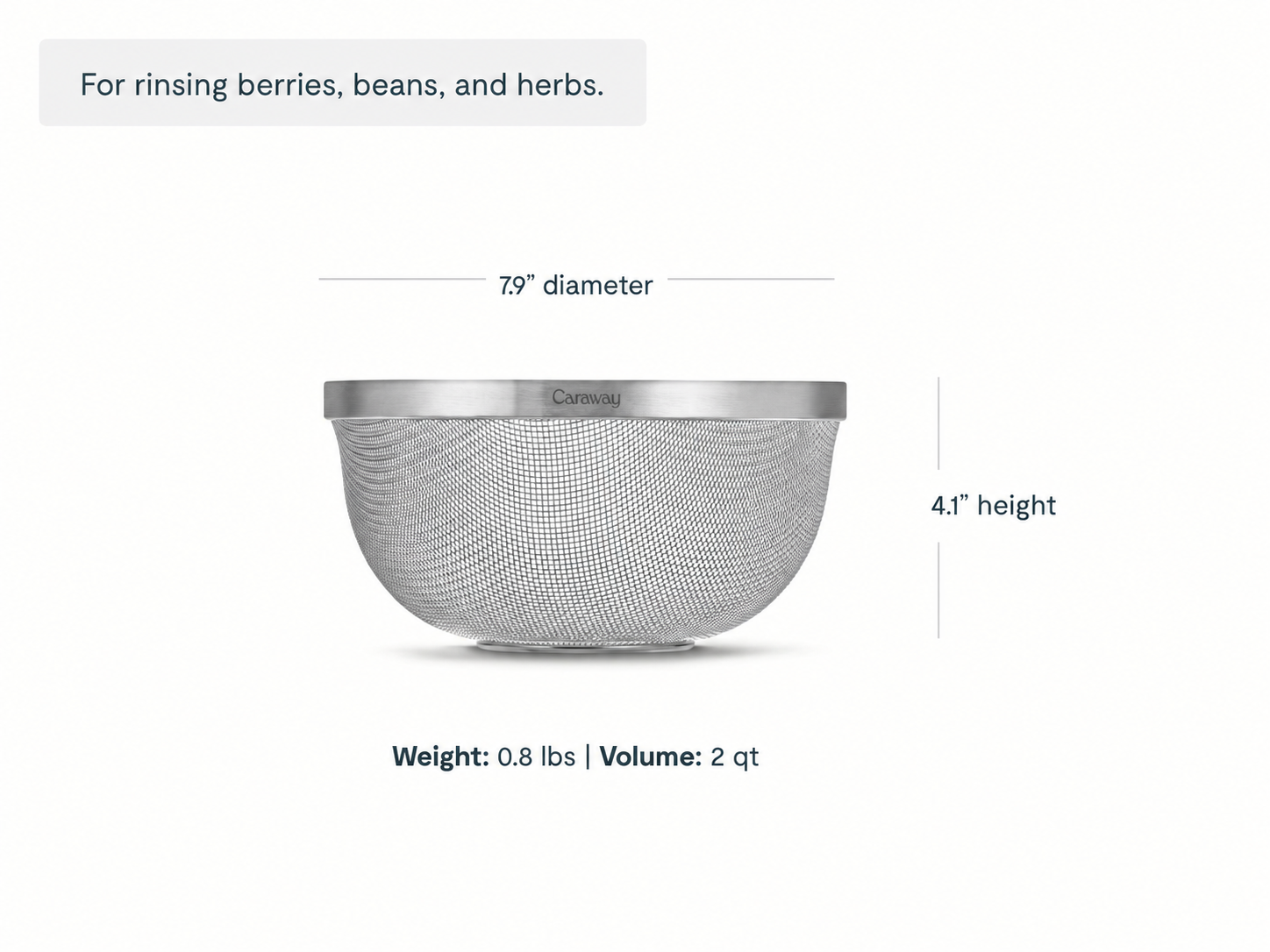 Small Stainless Steel Strainer - Image 2